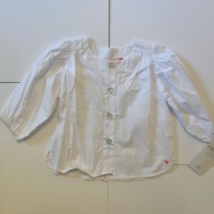 Pink Chicken White Button-Down Kids Shirt NWT